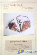 Needlework by Sue Hawkins - Pansy Scissor Pouch