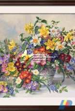 I Love CrossStitch ILCS AW-015 - Spring Flowers and Poole Pottery