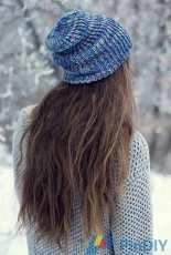 Blue Ribbed Beanie by Katrine Hammer-Free