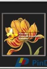 I Love CrossStitch CL-002 - Fleur Rouge Et Jaune