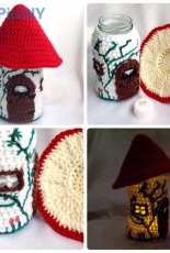 Hooked on Patterns - Ling Ryan - Toadstool Fairy House Jar Light