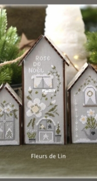 Fleur de lin- trio de nichoir rose de Noël