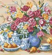 China Blue Spring Flowers from Чудесные Мгновения Wonderful Moments 01 2007 XSD