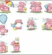 Summer Piggies by Maria Diaz from Cross Stitch Crazy 125 XSD