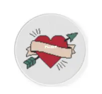 Daily Cross Stitch - Heart Arrow Tattoo
