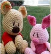 Fiber Doodles - K4TT - Babys First Plushie : Tribute Pooh and Piglet