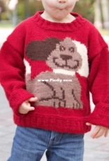 Plymouth Yarn Design Studio P577 Dog and Bone Sweater - Free