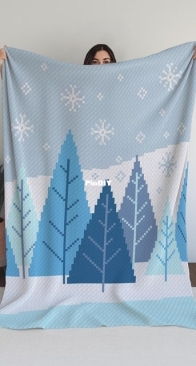 Handmade crochet Jo _ winter wonderland forest blanket _ English