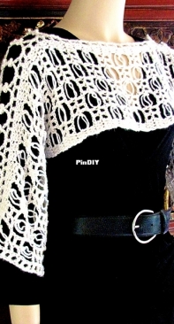 Vashti Braha - 34-WZ5513L - Fish Lips Lace Scarf-to-Shrug