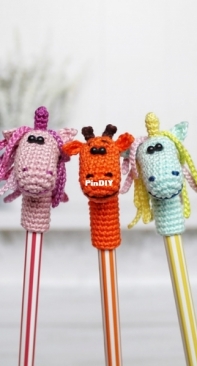 Toys For Friends - Mafulya - Maria Ufimtseva - The Pencil Toppers Giraffe and Unicorn - Free