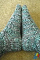 Penguin Purls-Escalator Socks by Sara Amoroso-English,Russian-Free