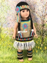 Adoring Doll Clothes - Pamela Barton - Native American Dress for 18in Doll