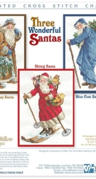 The Vermillion Stitchery 268 Three Wonderful Santas by Donna Vermillion Giampa XSD