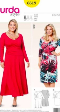 Burda Style - 6619 - Dress - Size 44-54