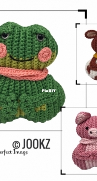 Jookz creaties - Joke Postma - Mini Combi Ribblz - Frog, Cow and Pig - Mini Ribblz Kikker, Koetje en Varken - Dutch