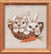 Riolis - 676 - Lapins dans un Panier XSD Easter Picture