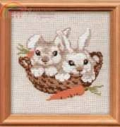 Riolis - 676 - Lapins dans un Panier XSD Easter Picture