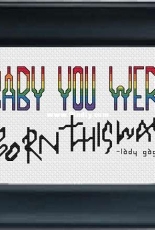 Half Stitch Effort. Pride Baby You Were Born This Way. Lady Gaga