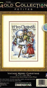 Dimensions - The Gold Collection Petites 8744 Vintage Merry Christmas XSD