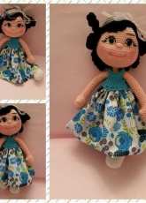 Blue Flowers Dress with Girl