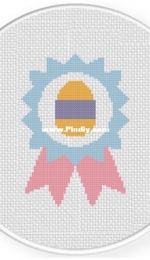 Daily Cross Stitch - Egg Hunt Winner Ribbon