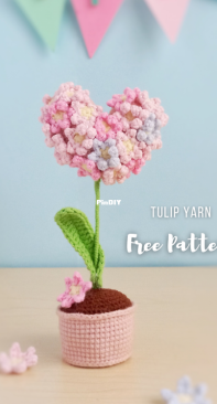 Tulip Yarn Crafts - Ines Abad - Heart flowers - Free