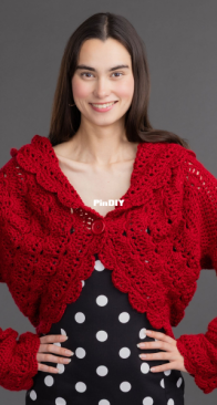 Yarnspirations - RHC0129-38833M - Lace Trim Cardigan - Free