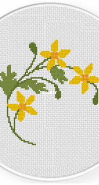 Daily Cross Stitch - Yellow Floral Garland