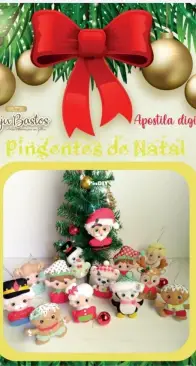 Atelie Juju Bastos - Jussara Bastos - Christmas Pendants - Pingentes de Natal - Portuguese