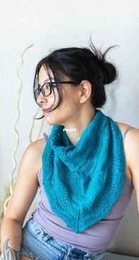 Wandering Waves Bandana Cowl by Francoise Danoy-Free