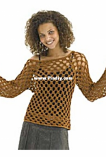 Lion Brand Yarn- 40028  Crochet Bronze Beauty Top- Free
