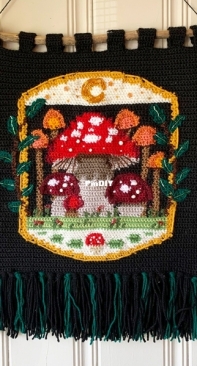 Woodland Mushroom Wall Hanging with Beading
