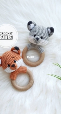 Fairy Toys by Inna Chi - Inna Chi Hm - Inna Chibinova / Chybinova - Fox and Wolf rattles