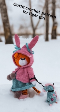 Sveta Crochet Pattern - Sveta Lutik toys - Svetlana Lutik - Outfit for Tiger Girl