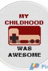Daily Cross Stitch - My Childhood Was Awesome