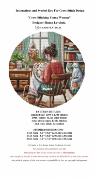 Hanna Levchuk - Cross stitching Young woman