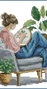 My Brave stitch - cross stitching girl by Hanah Levchuck XSD