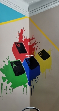 I painted on the wall. II.
