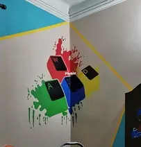 I painted on the wall. II.
