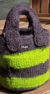 Stripy Felted Mini Bag by Solo Lee - Free