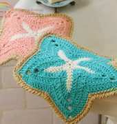 Red Heart - Mary Ann Frits - LC2272 - Starfish Dishcloths - Free