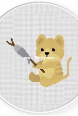 Daily Cross Stitch - Cat Lunch