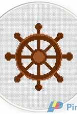 Daily Cross Stitch - Ship Wheel