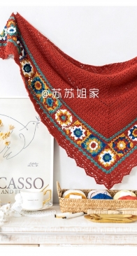 New Mommy Handmade DIY - Su Su Jie Jia - Susans Family - granny Square Shawl - Free