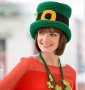 Redheart Yarn, LW4063 - St. Patrick’s Day Chapeau - FREE
