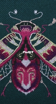 Panna J-7229 - Fantasy beetles. Amethyst and mint
