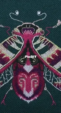 Panna J-7229 - Fantasy beetles. Amethyst and mint