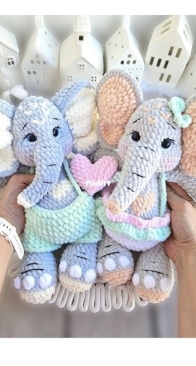 Nooka Crochet Toys - Nooka Handmade - Cristina Baldea - Elephants Ene and Ena