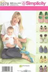 Simplicity-N°2278-Misses Shoes and Baby Shoes-All Size