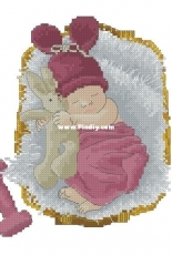 Onbekend - Babygirl met Konijntje / Bunny with Babygirl